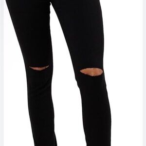 PAIGE Black Skinny Ripped Knee Jeans vertigo ultra skinny stretchy